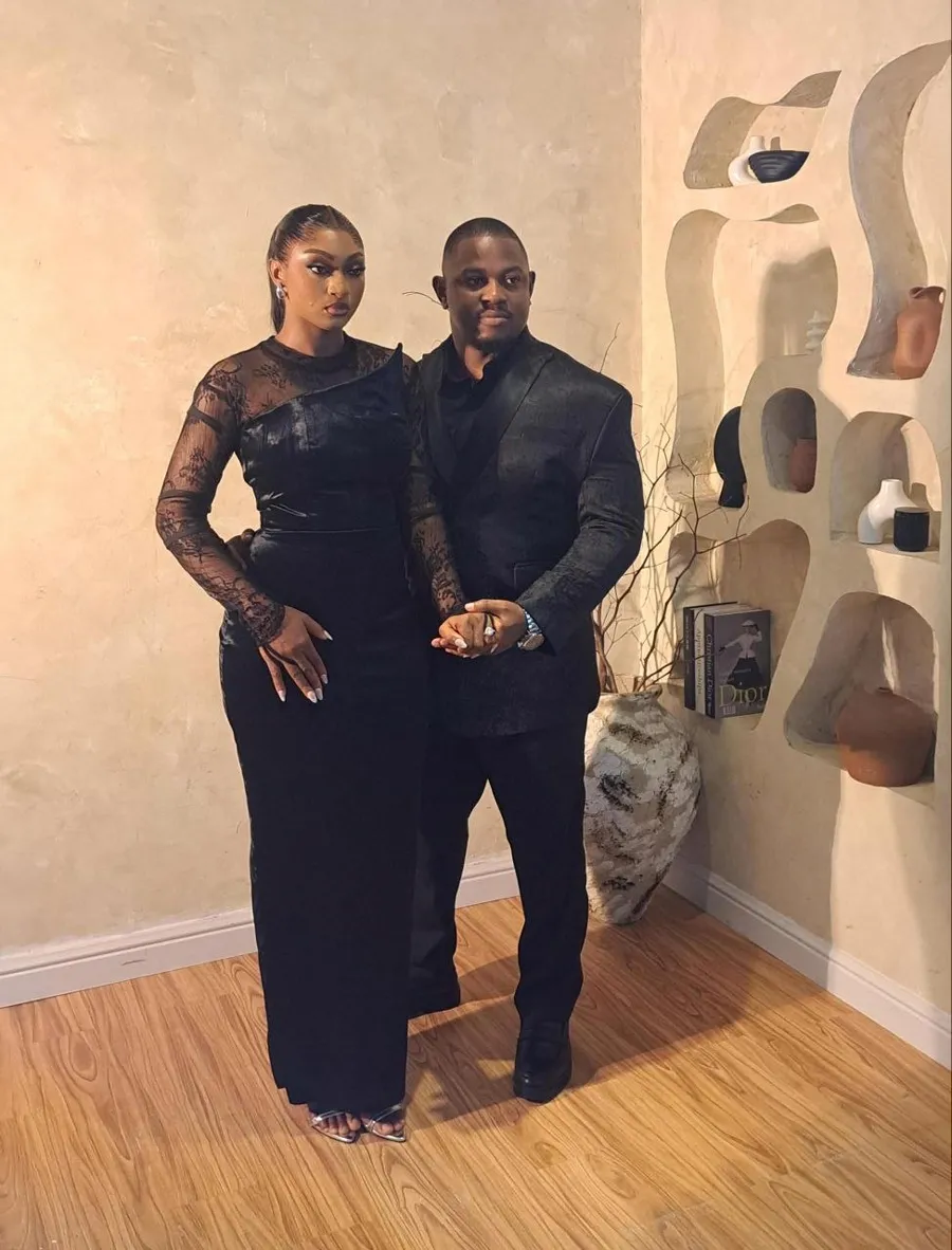 Kelvin and Ema in black evening wear