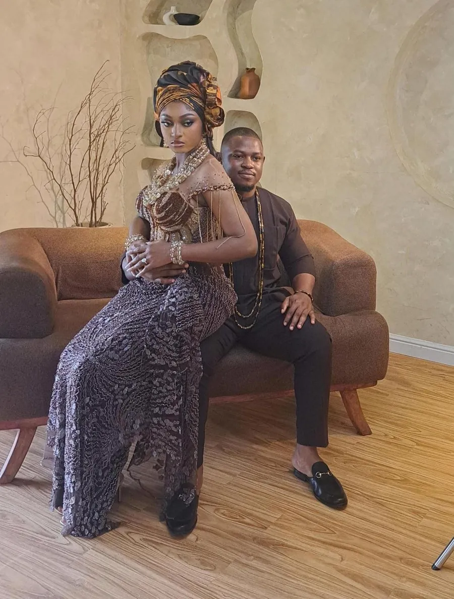 Kelvin and Ema in traditional attire